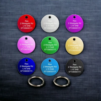 Personalised Dog Tags Pet Tags Engraved ID Identification Collar Tag Bone Cat