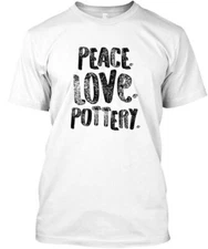 Pottery Design Peace Love Black Artist G T-Shirt Made in the USA Size S to 5XL