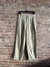 Vtg Gianni Versace Women  s Pants, Size 44 IT, Circles Khaki 100 Cotton Italy