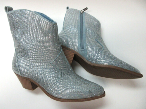 STIVALI WESTERN JESSICA SIMPSON OSTELLE BLU MEDIO STRASS 9M -NUOVI - Foto 4 di 5