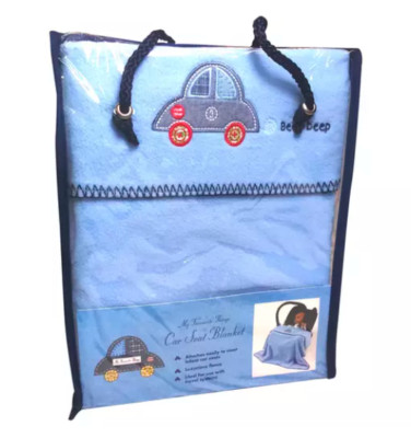 My Favourite Things Fleece Autositz Babydecke Blau Autos - Brandneu im Paket