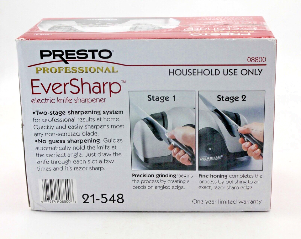 Presto 08800 EverSharp Electronic Knife Sharpener New In Box Fast and