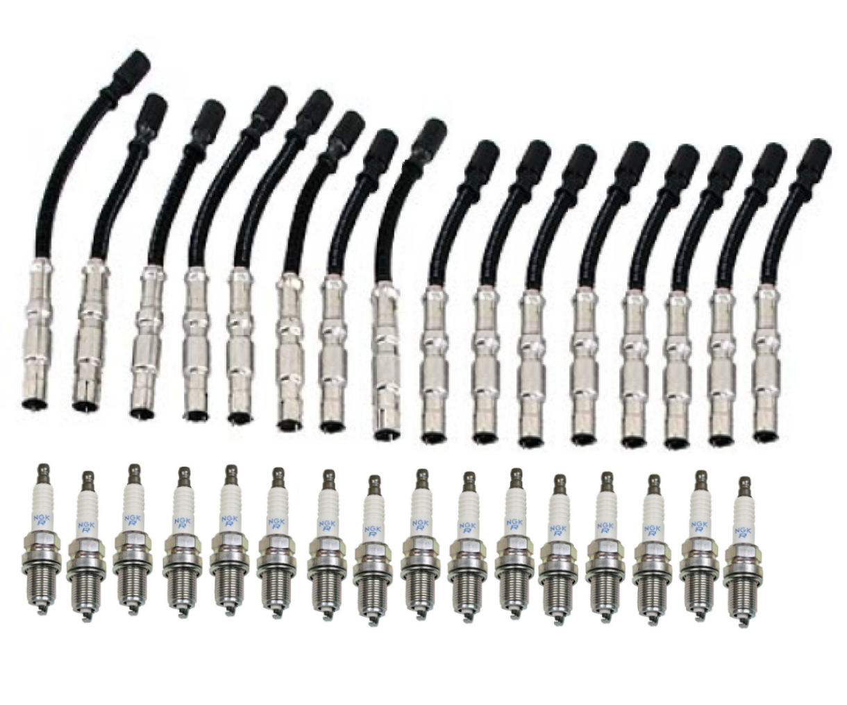 Ignition Wire Cable & Spark Plug NGK Original for Mercedes 113 V8 (16