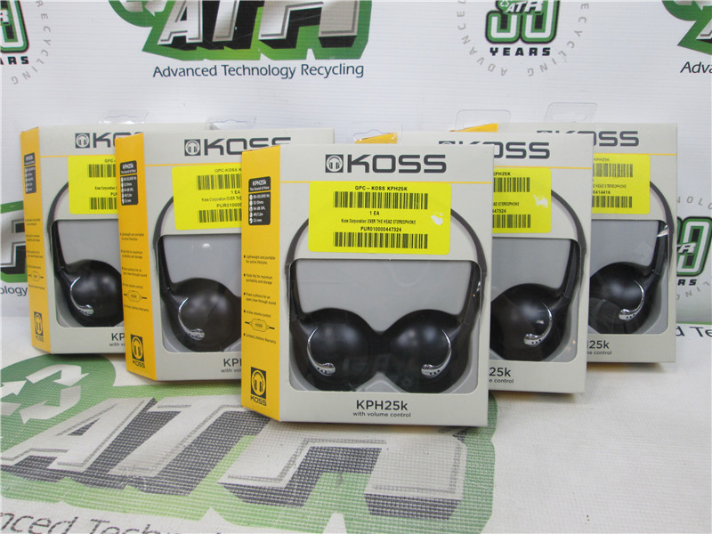 Koss KPH25K Over-Ear Headphones 3.5mm 32 Ohms In-Line Volume Control Lot of 5