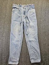 American Eagle Jeans Womens Size 4 Light Wash Highest Rise Mom Jeans Denim Belt