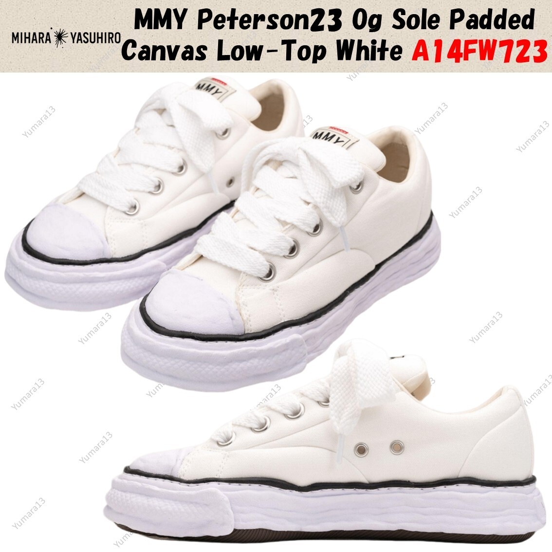 MMY Peterson23 Og Sole Padded Canvas Low-Top White A14FW723 | eBay