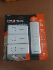 Link2Home Wireless Remote Control Outlet -Switch Countdown Timer-NewInPackage
