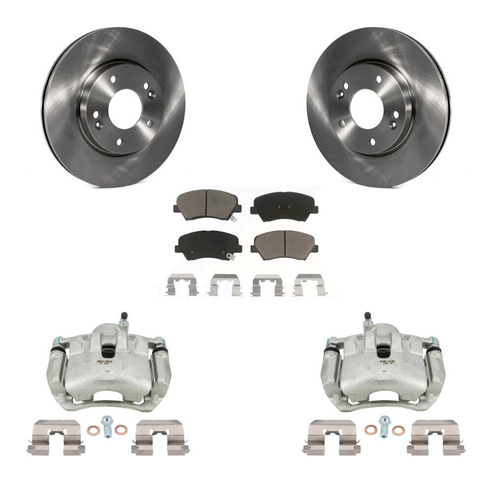 Hyundai Elantra GT Kia Forte Koup Front Brake Caliper Rotors Ceramic Pad Kit