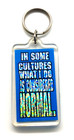 Vintage "In Some Cultures What I Do Is Considered Normal" Funny Keyring Keychain — photo 2