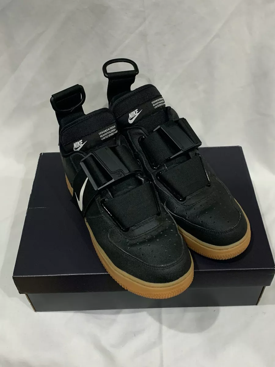 Nike Air Force 1 Utility Unisex/Men's Shoes Black/White/Gum-Medium Brown  ao1531-002 