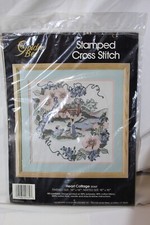 Golden Bee Stamped Cross Stitch Kit 20369 Heart Cottage 14x14 Vtg 1989 Sealed