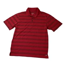 Champion Golf Red Striped Short Sleeve Polo Shirt Mens Size Small