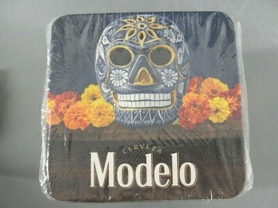 LOT 100 MODELO BEER COASTER SUGAR SKULL DIA DE LOS MUERTOS DAY OF THE DEAD NEW 