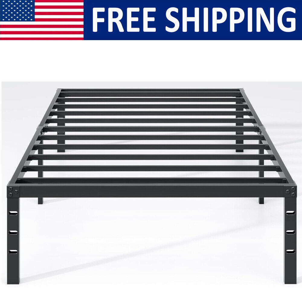 Sturdy 18 Inch Twin Metal Bed Frame with Ample Storage Space-image