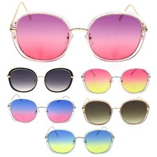 Giselle Round Double Rim Designer Fashion Mod Sunglasses