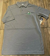 NWT Mens Notre Dame Fighting Irish Gray Short Sleeve Logo Polo Shirt Size Small