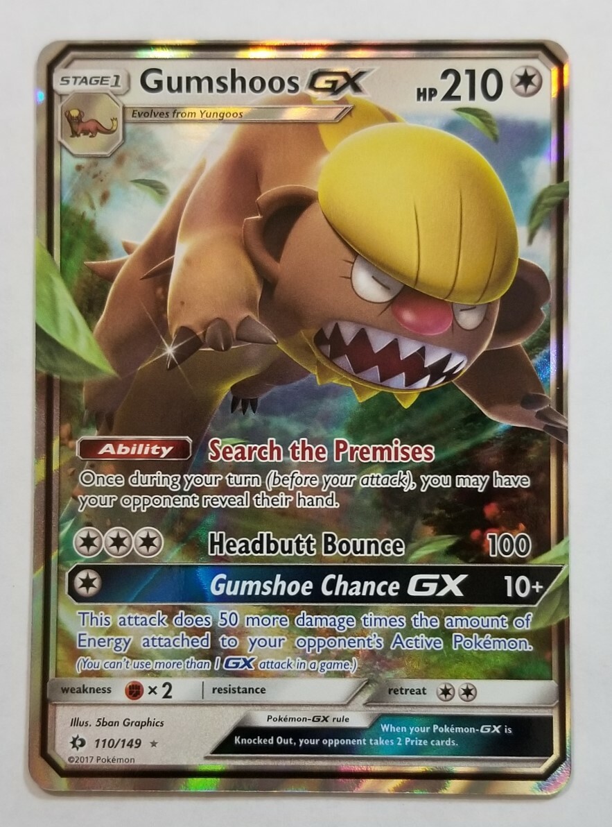 Pokémon GUMSHOOS GX 110/149 Holo Ultra Rare Sun & Moon - Near Mint 🍒 | eBay
