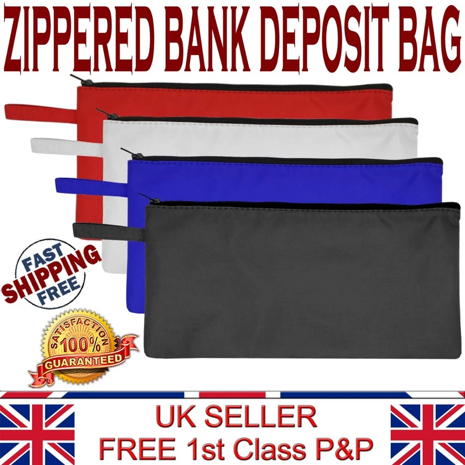 LTG PRO 3x LTG Bank Deposit Cash Zip Bag Quality Multi purpose Pouch Coin Taxi Polyester