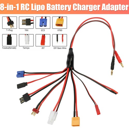 8 IN 1 RC Lipo Battery Charging Multi Charger Plug Connector Adapter Lead Cablem - Picture 2 of 7