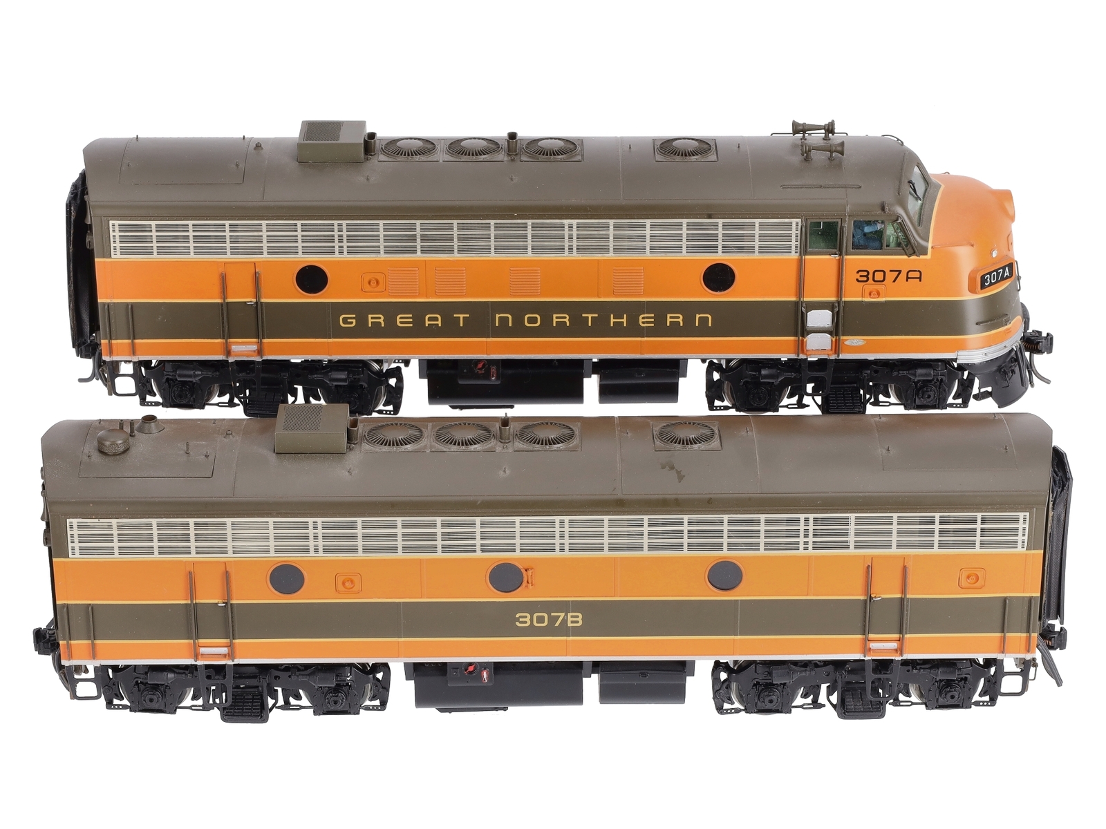 Key Imports 78 O 2Rail BRASS GN EMD F7 AB Diesel F/P EX