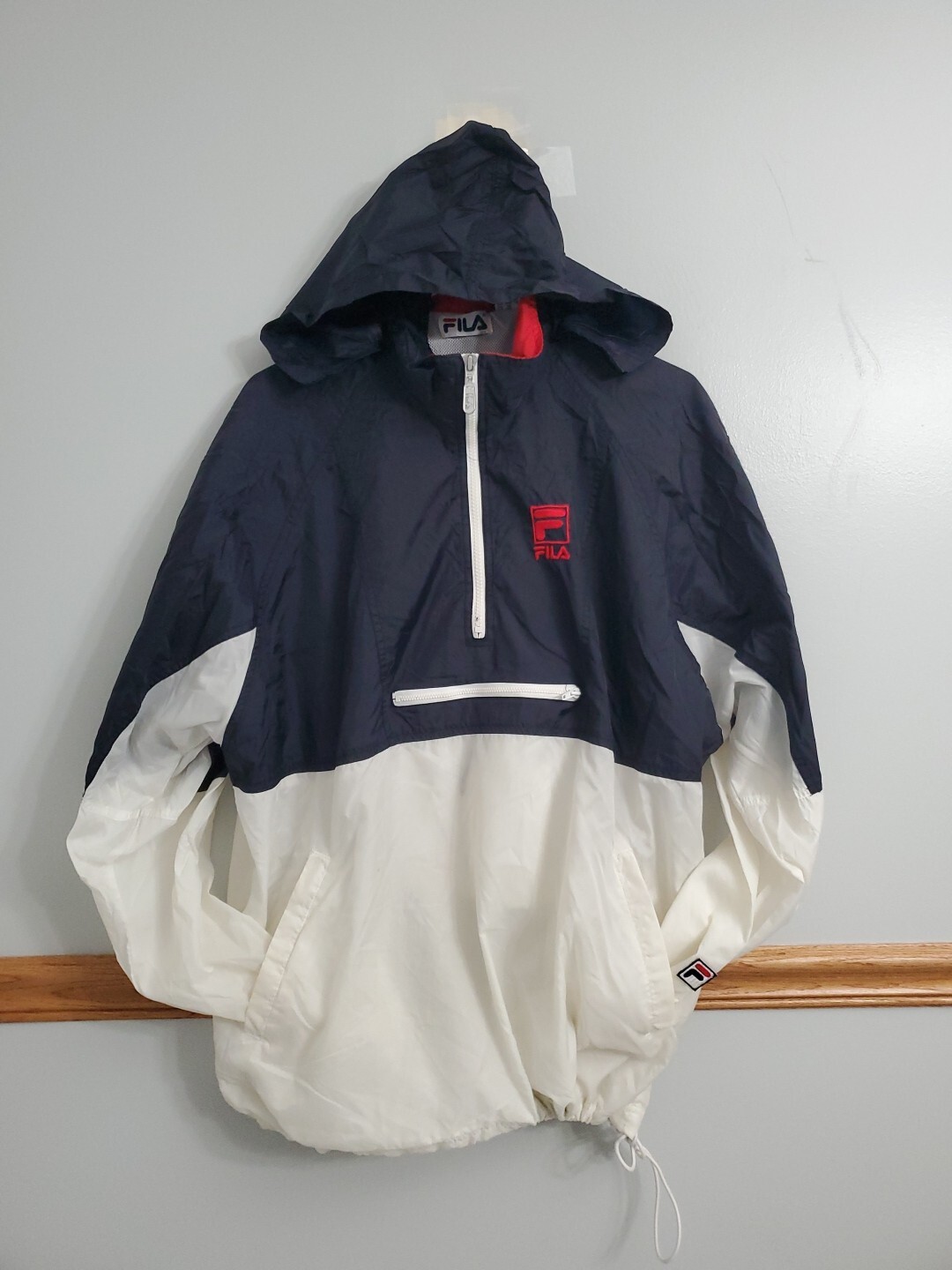 Giacca a vento Fila 1 4 zip rosso bianco blu taglia L