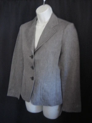 Authentic Max Mara Blazer Jacket Herringbone Brown Tan Italy Size M MaxMara