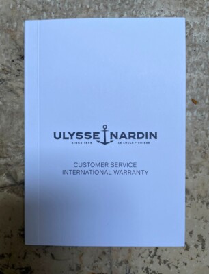 Ulysse Nardin Kundenservice Internat. Garantieheft aktuelle Ausgabe NEU