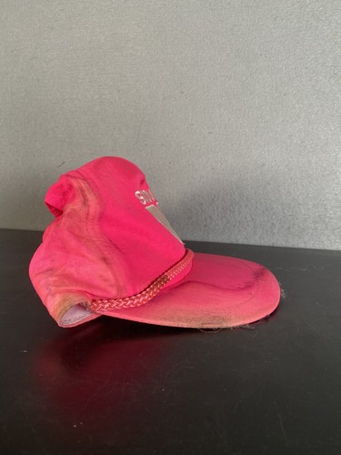 Vintage Snowbird Hot Pink Nylon Cap Hat Buckle Back - Picture 2 of 7