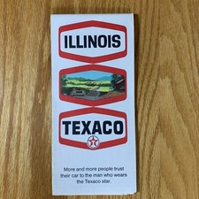 Texaco Map Illinois Chicago Aurora Joliet 1970 Gas Oil Advertising Street