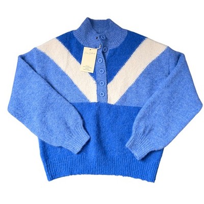 Easy Clothes Color Block Cozy Blue Sweater NEW (M/L) Winter Essential Thick