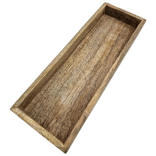 Tablett Mangoholz Dekotablett Holztablett Holz Tischdeko Serviertablett 34X12 Cm-image