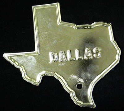 Dallas Texas Stainless Steel License Plate Car Truck Topper New Unused Old Stock