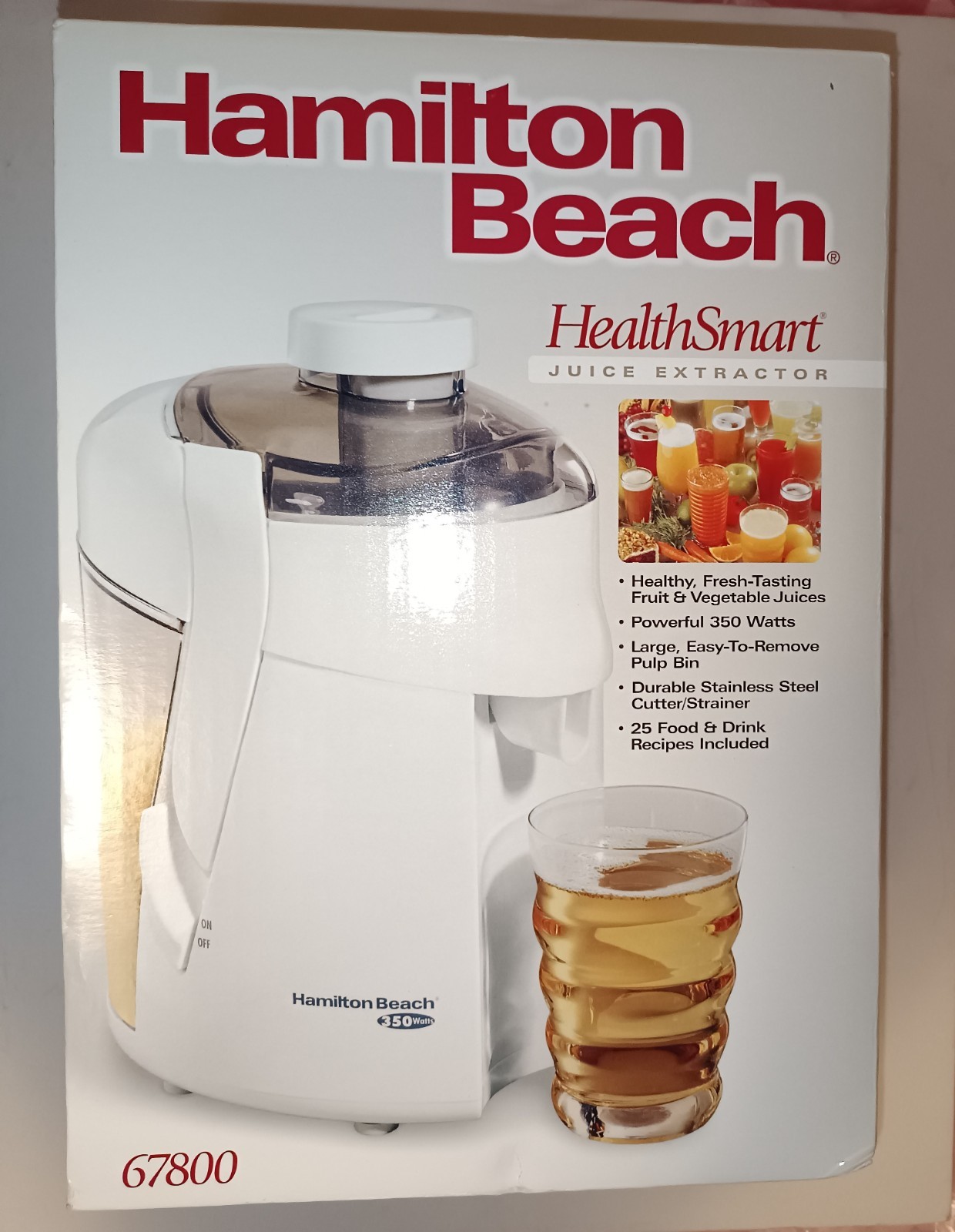 New Hamilton Beach HealthSmart Juice Extractor 350W Model 67800 with Box
