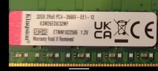 Image of 64GB Kit (2x32GB) Kingston KSM26ED8/32MF DDR4 2666MHz ECC UDIMM Server. Open Box