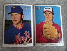 2 Card Lot 2002 Topps 206 Tom Seaver Mets + White Sox Variations Cards #286 HOF