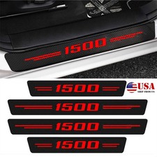 4pcs For Chevy Silverado 1500 Accessories Door Sill Cover Protectors W Red 1500