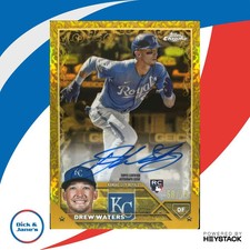 2023 Topps Gilded Drew Waters Chrome Gold Etch Auto Yellow Refractor /75 RC KC