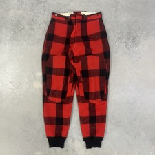 True Vintage 50s 1950s Woolrich Buffalo Plaid Red Wool Hunting Pants Size 32