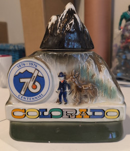 Vintage Jim Beam Colorado Centennial 1876-1976 Decanter Bourbon, Whiskey Liquor