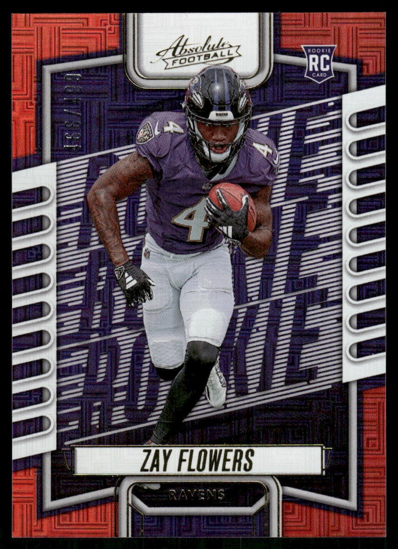 2023 Panini Absolute #111 Zay Flowers Escher Squares Red #/499