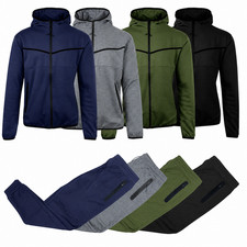  LOT 4  Mens Tech Fleece Hoodie  Jogger Tracksuit Athletic Outfits Size L 