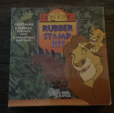 Vintage 90's Disney the Lion King Rubber Stamp Kit 8 Simba NEW/Sealed 