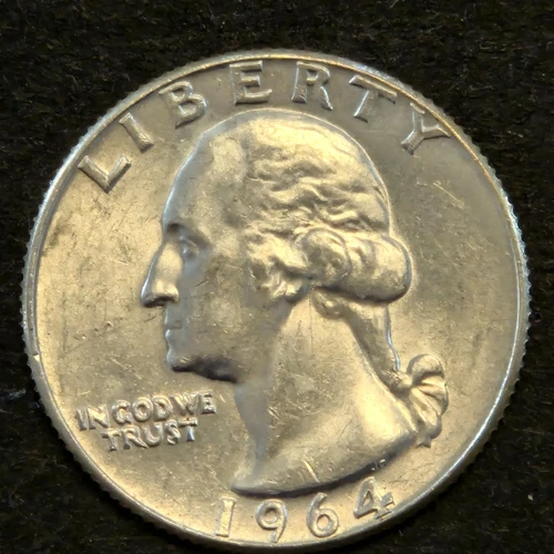 1964d Washington silver quarter.Bu