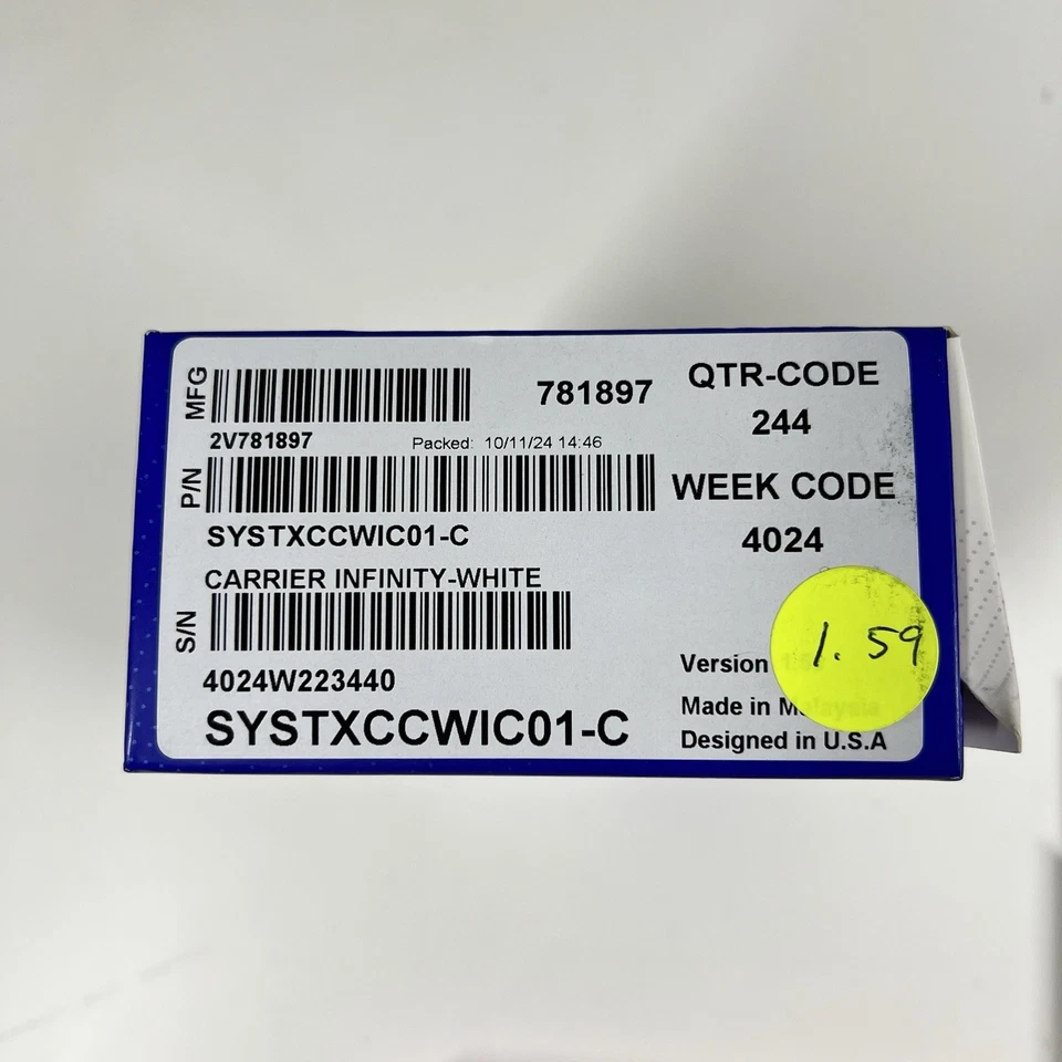 NEW Carrier SYSTXCCWIC01-C Infinity System Control Wi-Fi Digital Touchscreen - Image 3 of 4