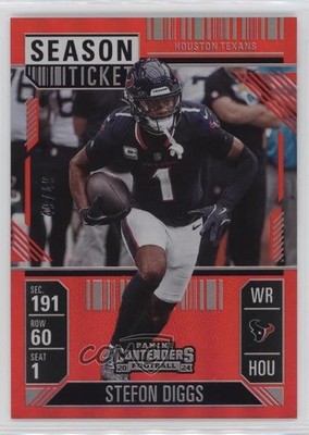 2024 Panini Contenders Season FOTL Red Zone Ticket 49/49 Stefon Diggs #40 1n8m
