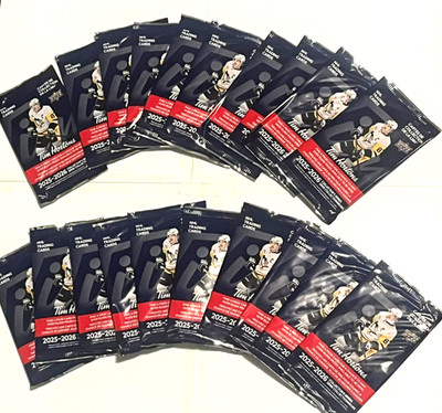   2025-26 UPPER DECK TIM HORTONS 20 SEALED PACKS OF HOCKEY CARDS New Inserts