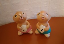Pendelfin Ornament Rolly Figurine -  Stone Craft Rabbit x2