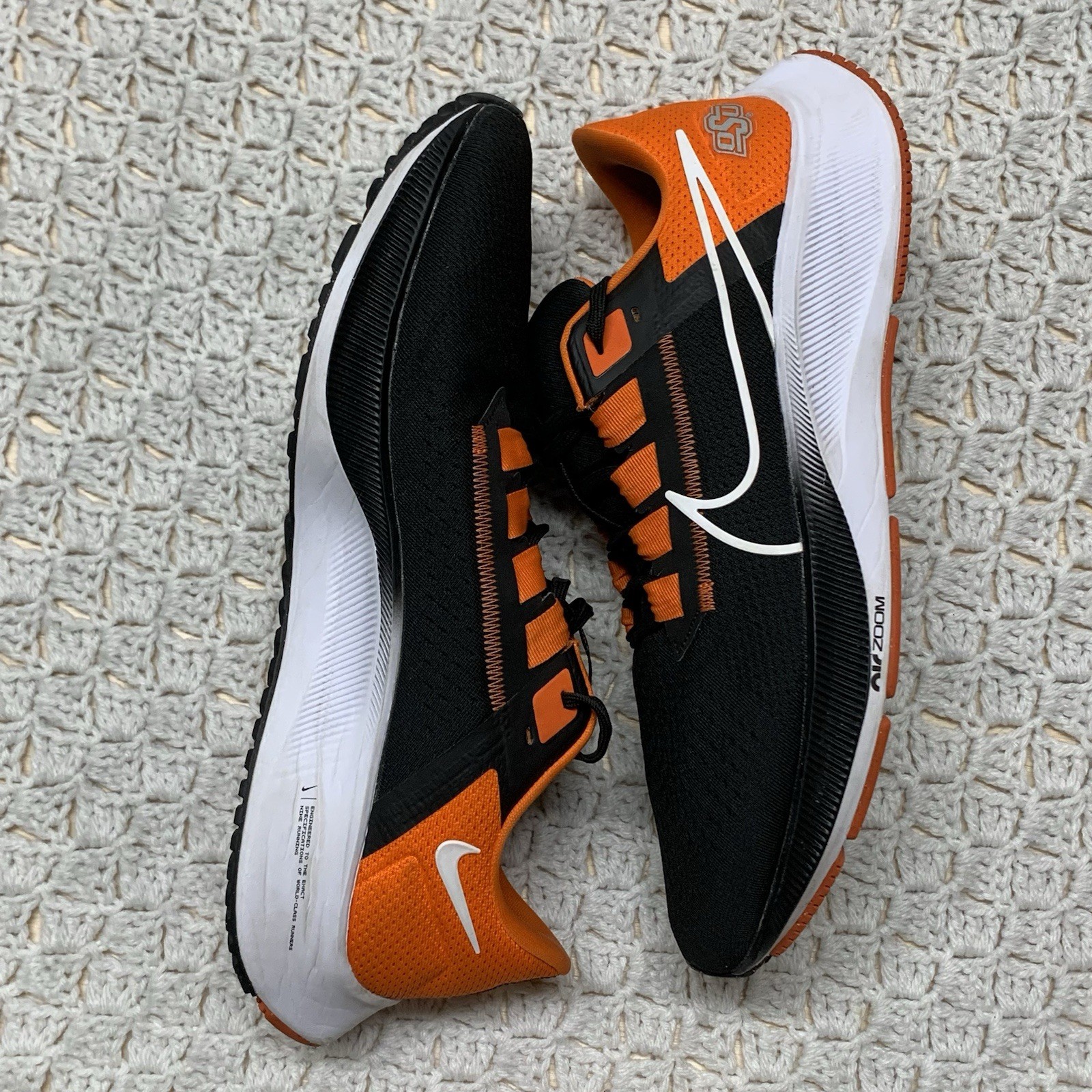 SAOLA Nike Air Zoom Pegasus 38 OSU Oklahoma State scarpe da corsa uomo 12 DJ0836 001