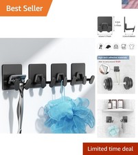 Adhesive Shower Hooks for Inside - Extra Sticky Stainless, Razor Holder Showe...