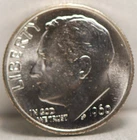 USA, 1960-P Roosevelt Dime, Silver, .0723 oz, BU, NR, 6-19